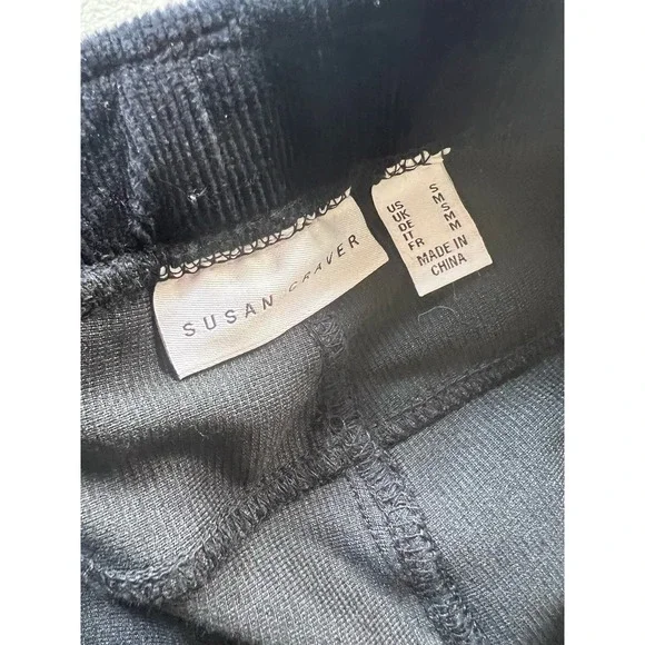 Susan Graver Regular Knit Corduroy Straight Leg Pull-On Pants BLACK SIZE S NWOT - Picture 6 of 9